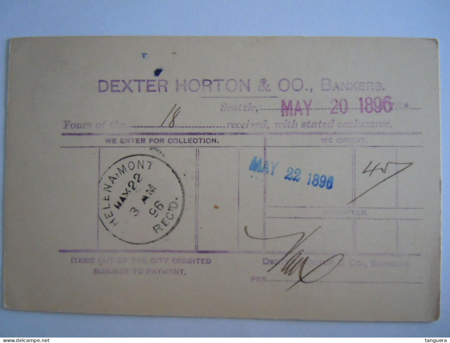 USA May 1896 Scott UX12 Postal Card Seattle To Helena Mont Entier Ganzsache - ...-1900