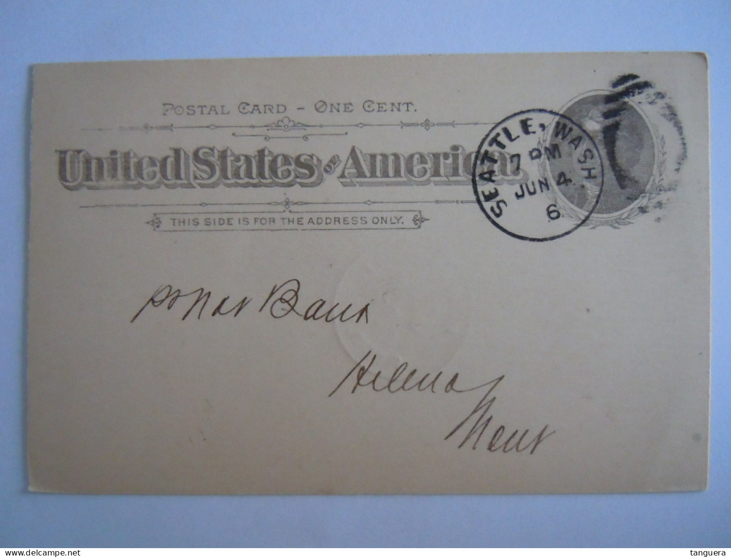 USA Jun 1896 Scott UX12 Postal Card Seattle To Helena Mont Entier Ganzsache - ...-1900