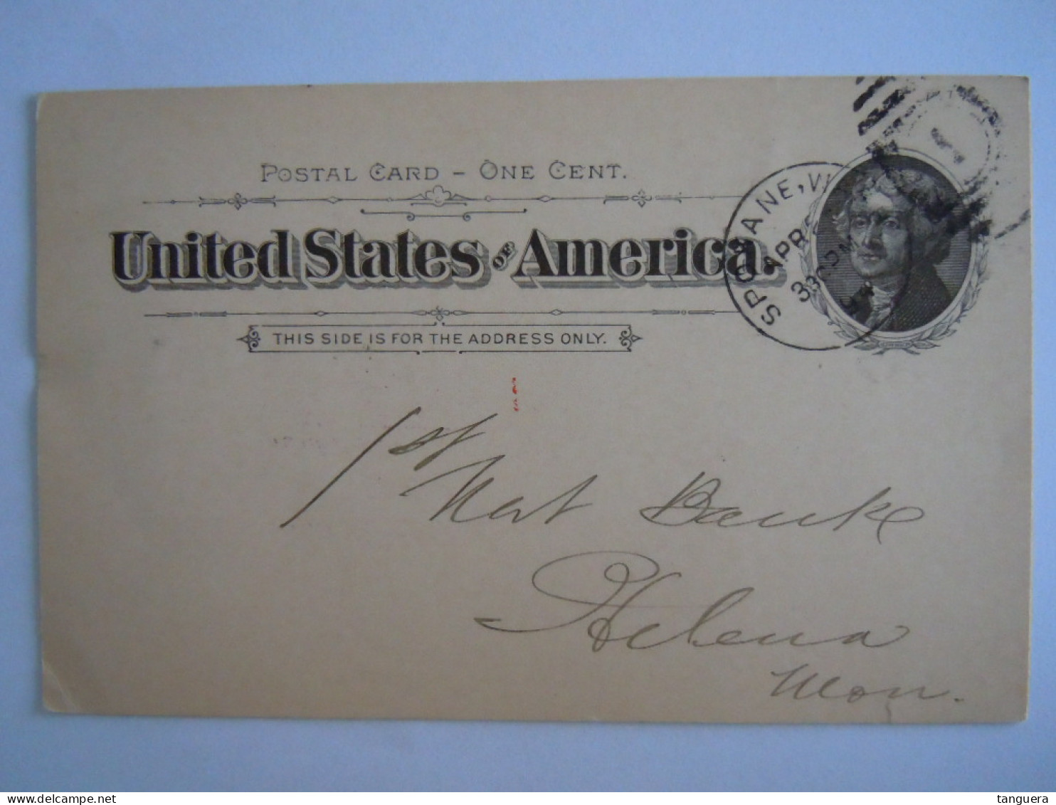 USA Apr 1894 Scott UX12 Postal Card Spokane Falls, Wash To Helena, Mont Entier Ganzsache - ...-1900