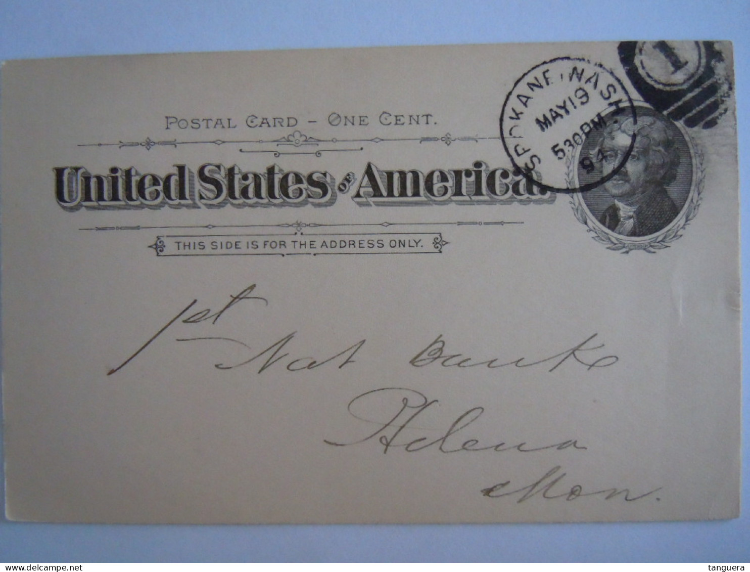 USA May 1894 Scott UX12 Postal Card Spokane Falls, Wash To Helena, Mont Entier Ganzsache - ...-1900