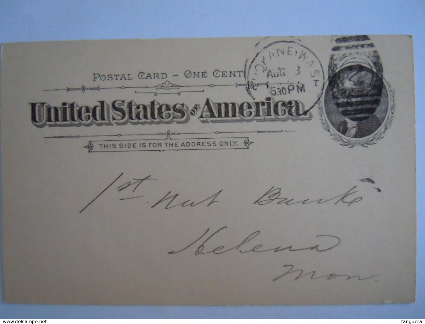 USA Aug 1894 Scott UX12 Postal Card Spokane Falls, Wash To Helena, Mont Entier Ganzsache - ...-1900