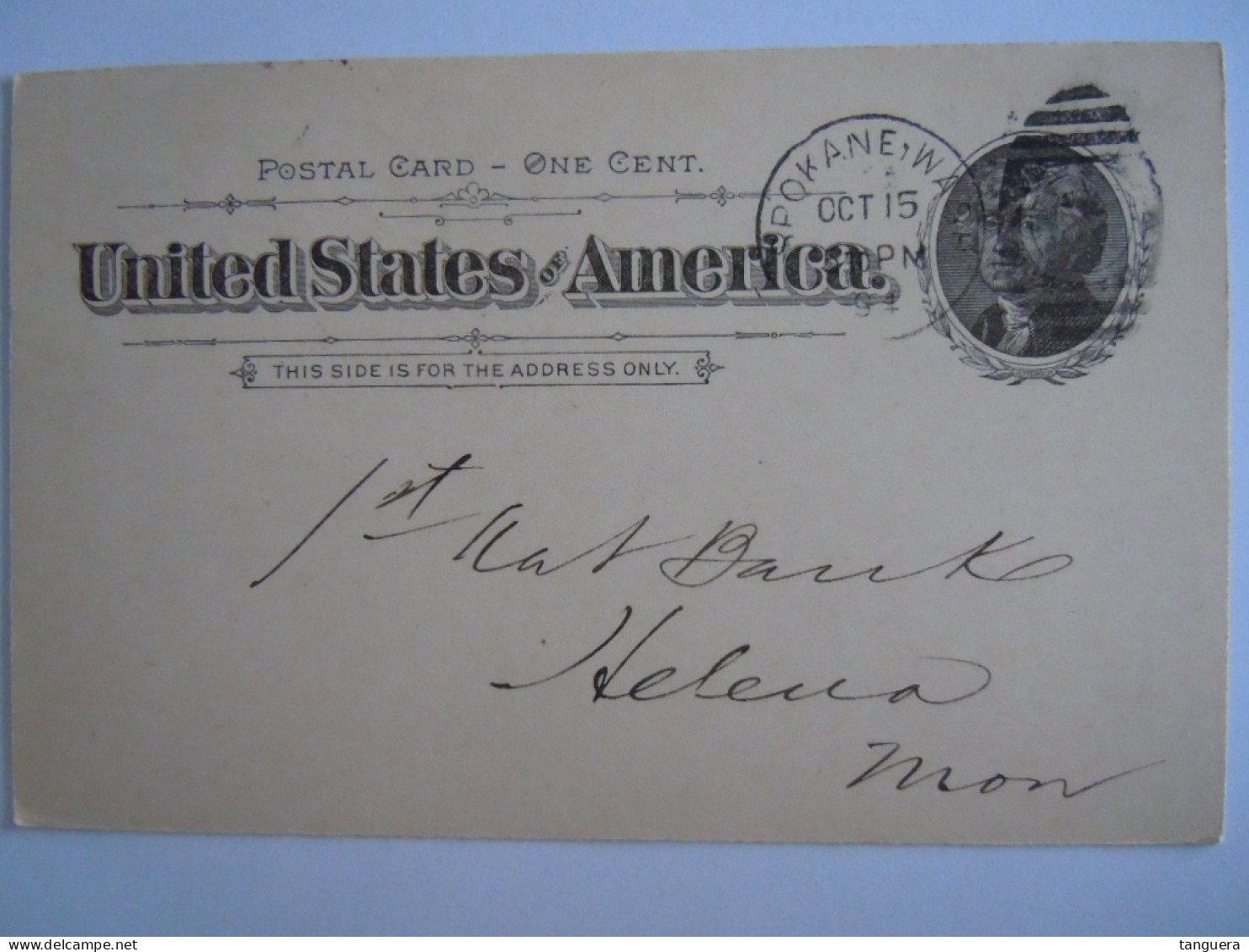 USA Oct 1894 Scott UX12 Postal Card Spokane Falls, Wash To Helena, Mont Entier Ganzsache - ...-1900