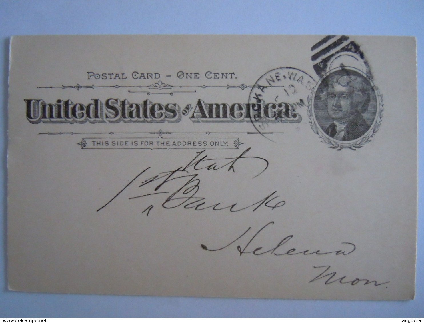 USA Sep 1894 Scott UX12 Postal Card Spokane Falls, Wash To Helena, Mont Entier Ganzsache - ...-1900