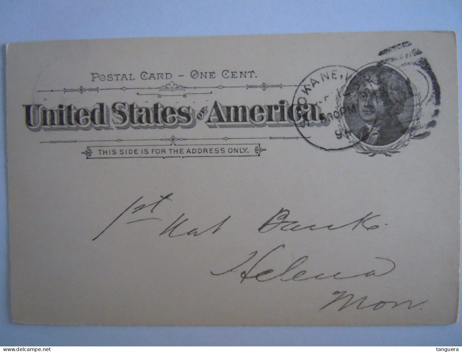 USA Sep 1894 Scott UX12 Postal Card Spokane Falls, Wash To Helena, Mont Entier Ganzsache - ...-1900