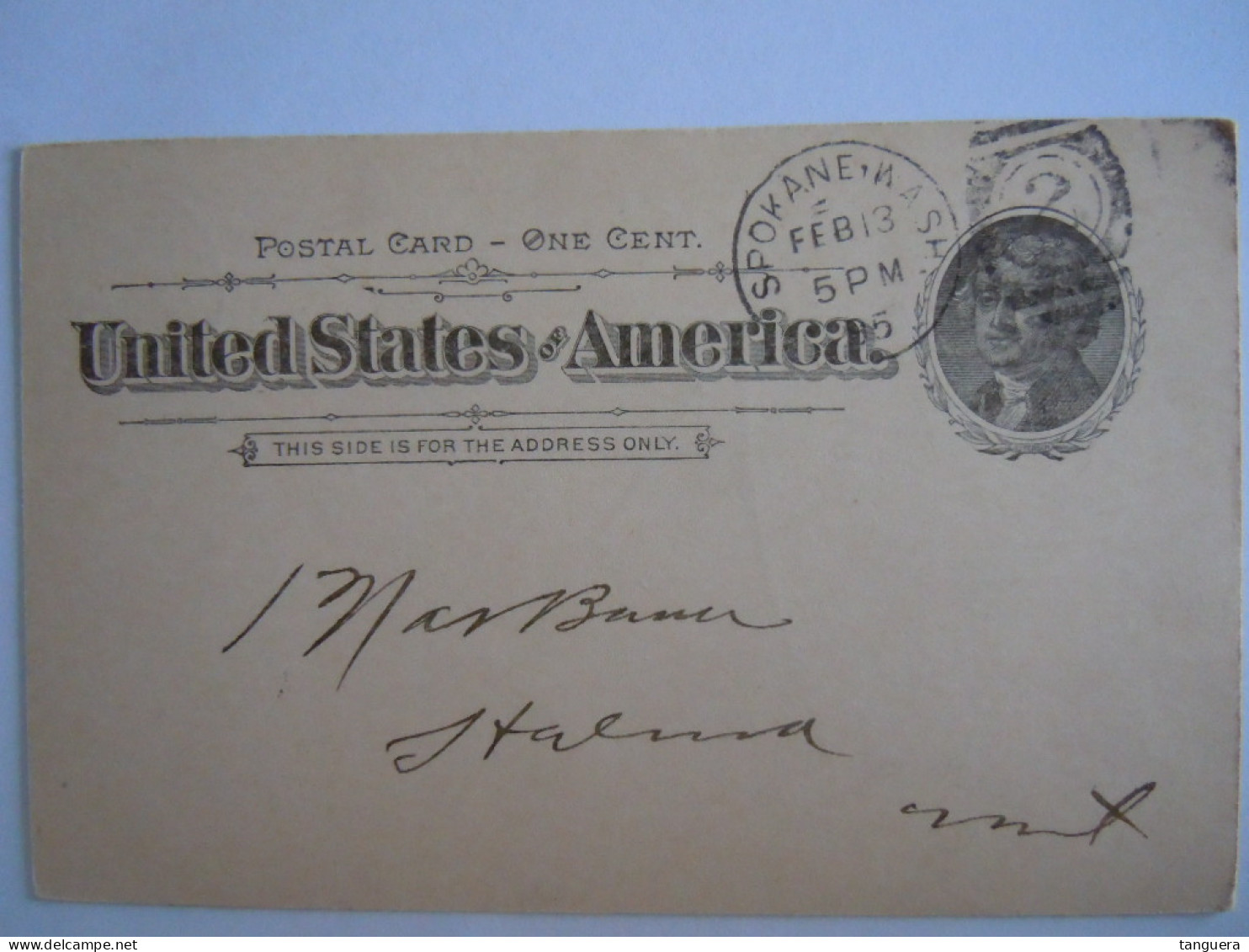 USA Feb 1895 Scott UX12 Postal Card Spokane Falls, Wash To Helena, Mont Entier Ganzsache - ...-1900