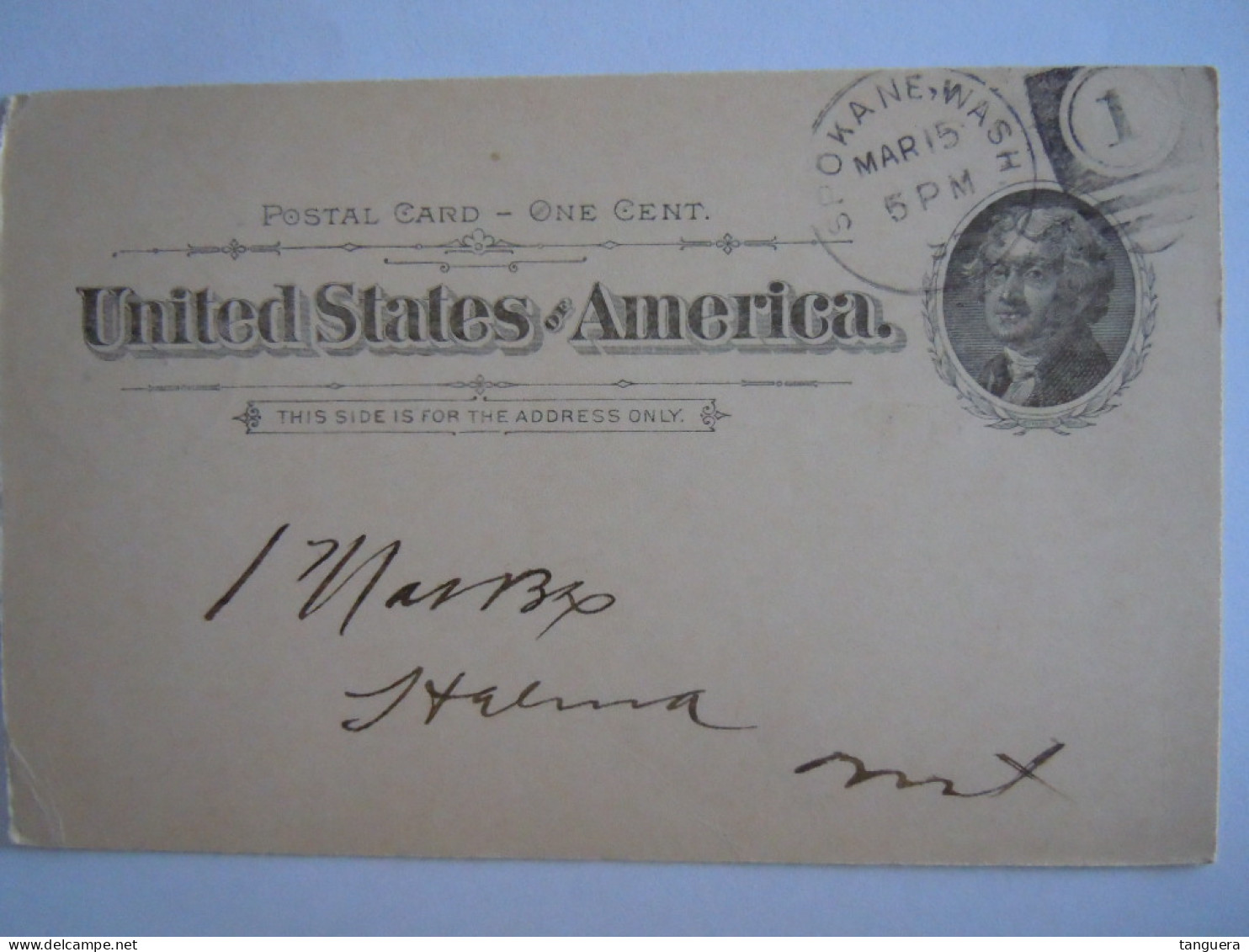 USA Mar 1895 Scott UX12 Postal Card Spokane Falls, Wash To Helena, Mont Entier Ganzsache - ...-1900