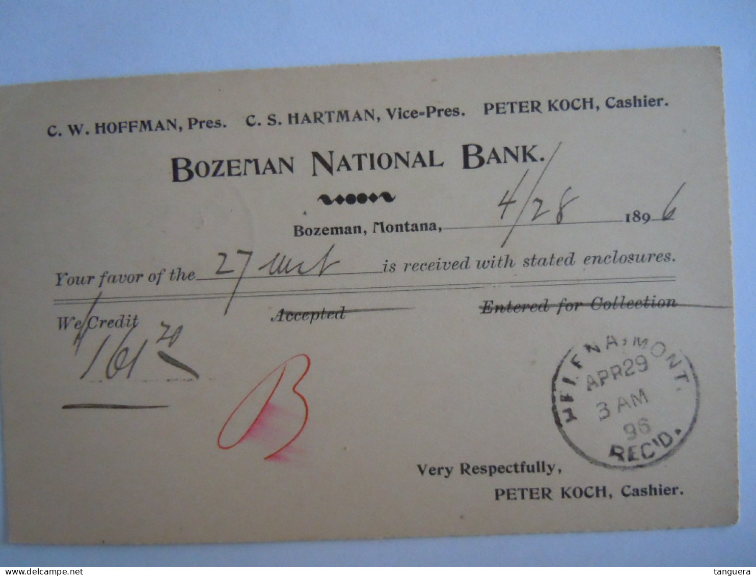 USA Apr 1896 Scott UX12 Postal Card Bozeman, Mont To Helena, Mont Entier Ganzsache - ...-1900