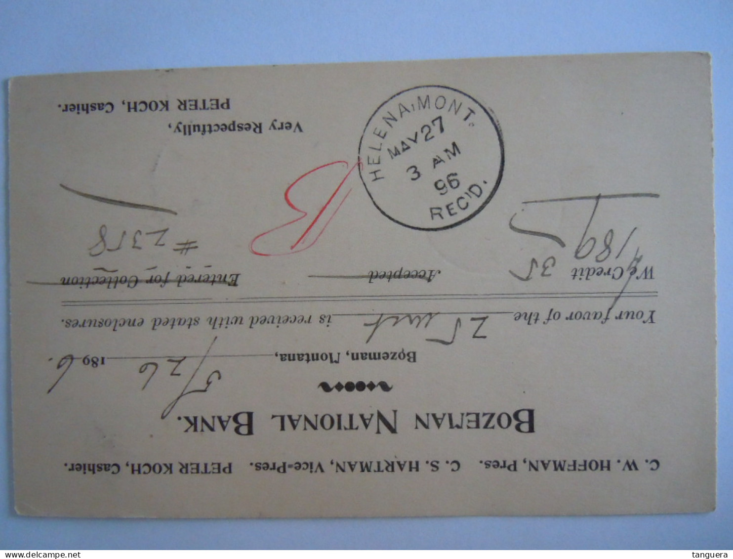 USA May 1896 Scott UX12 Postal Card Bozeman, Mont To Helena, Mont Entier Ganzsache - ...-1900