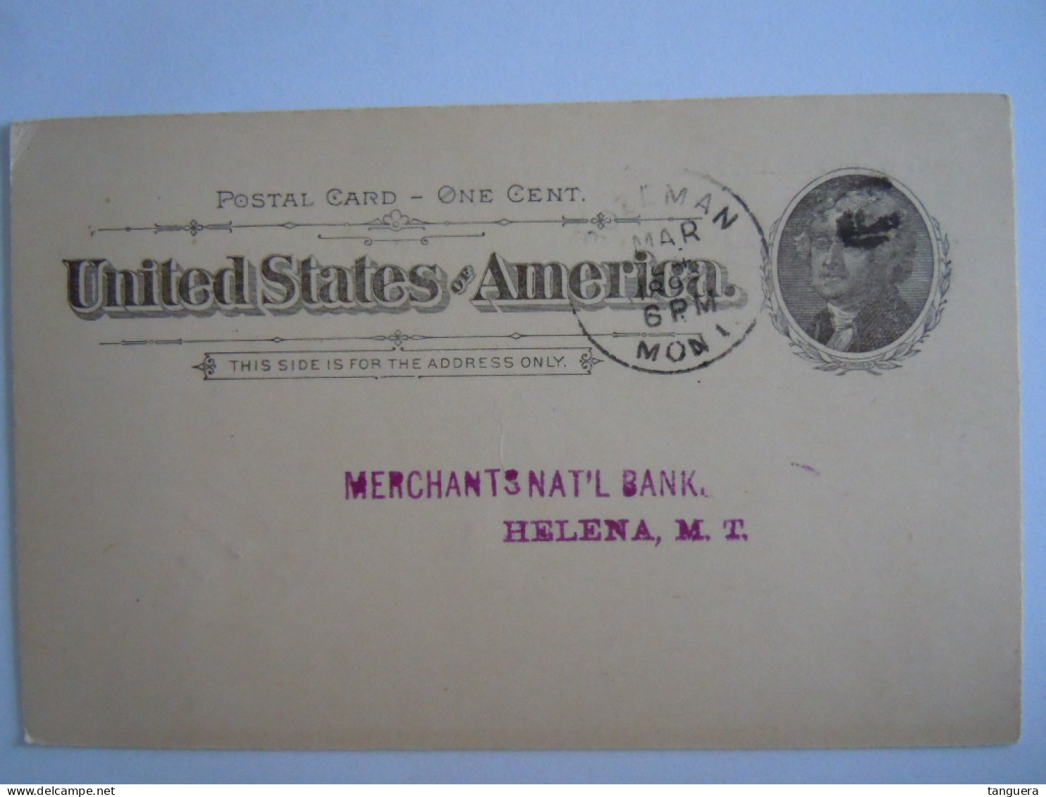 USA Mar 1896 Scott UX12 Postal Card Bozeman, Mont To Helena, Mont Entier Ganzsache - ...-1900