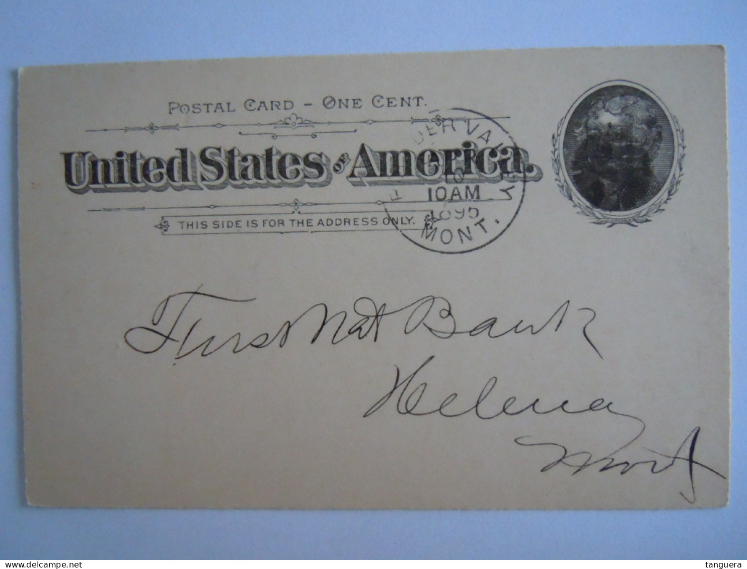 USA Apr 1895 Scott UX12 Postal Card Boulder Valley, Montana To Helena, Mont Entier Ganzsache - ...-1900