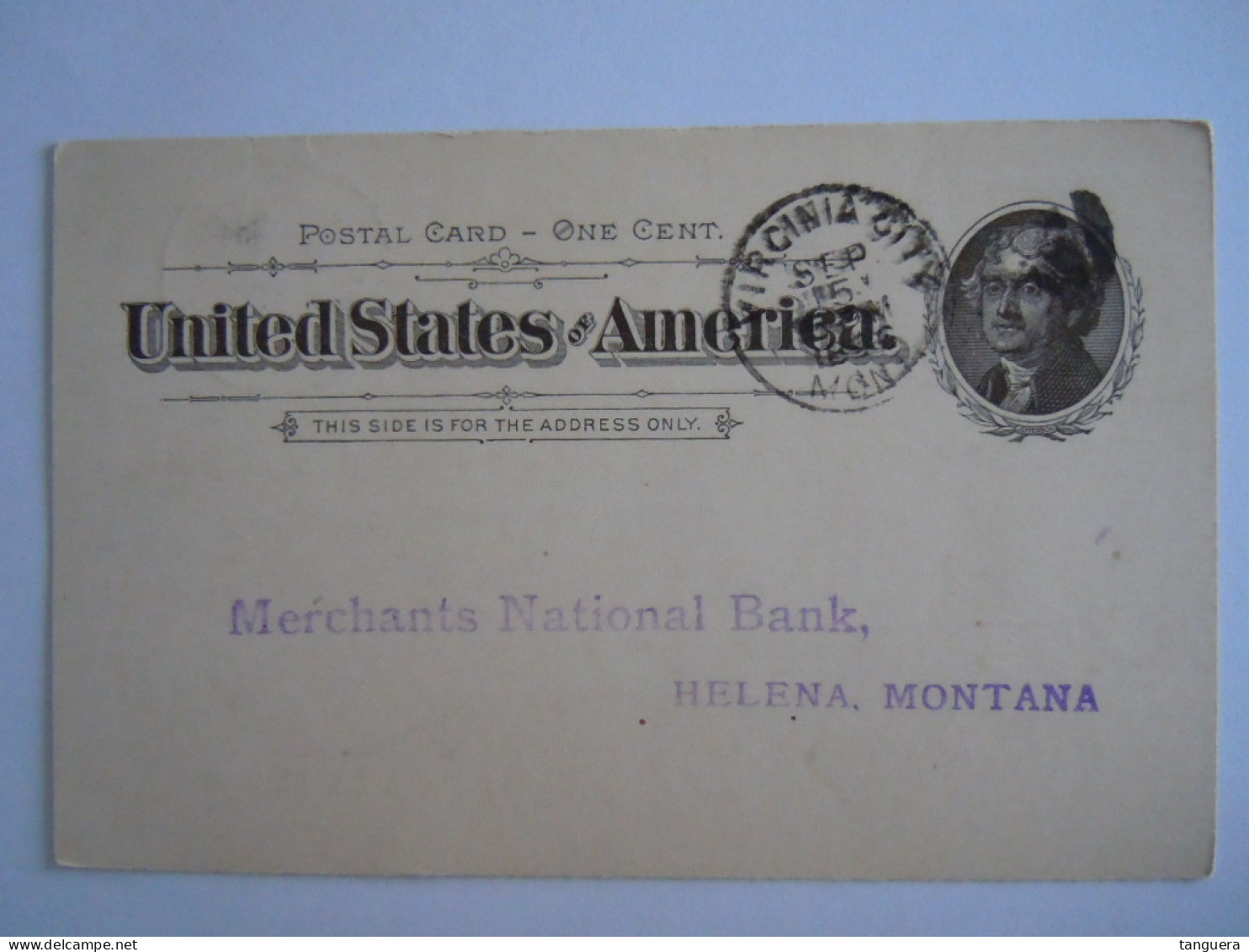 USA Sep 1896 Scott UX12 Postal Card Virginia City, Montana To Helena, Mont Entier Ganzsache - ...-1900