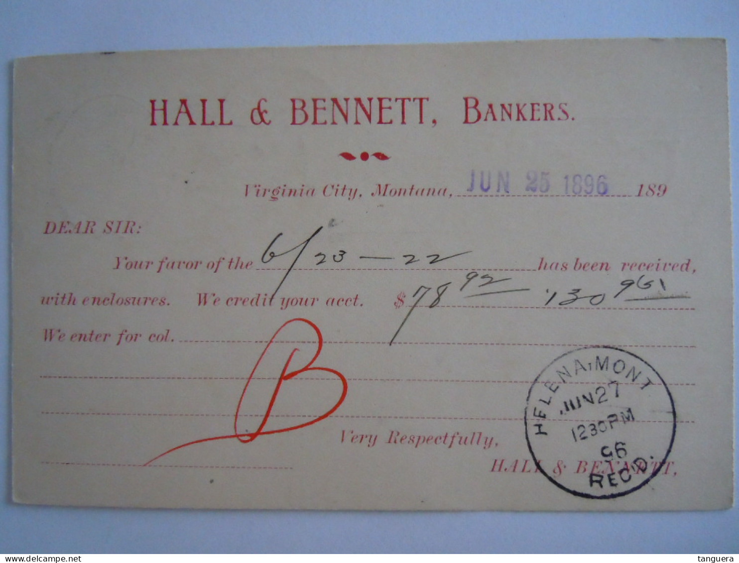 USA Jun 1896 Scott UX12 Postal Card Virginia City, Montana To Helena, Mont Entier Ganzsache - ...-1900