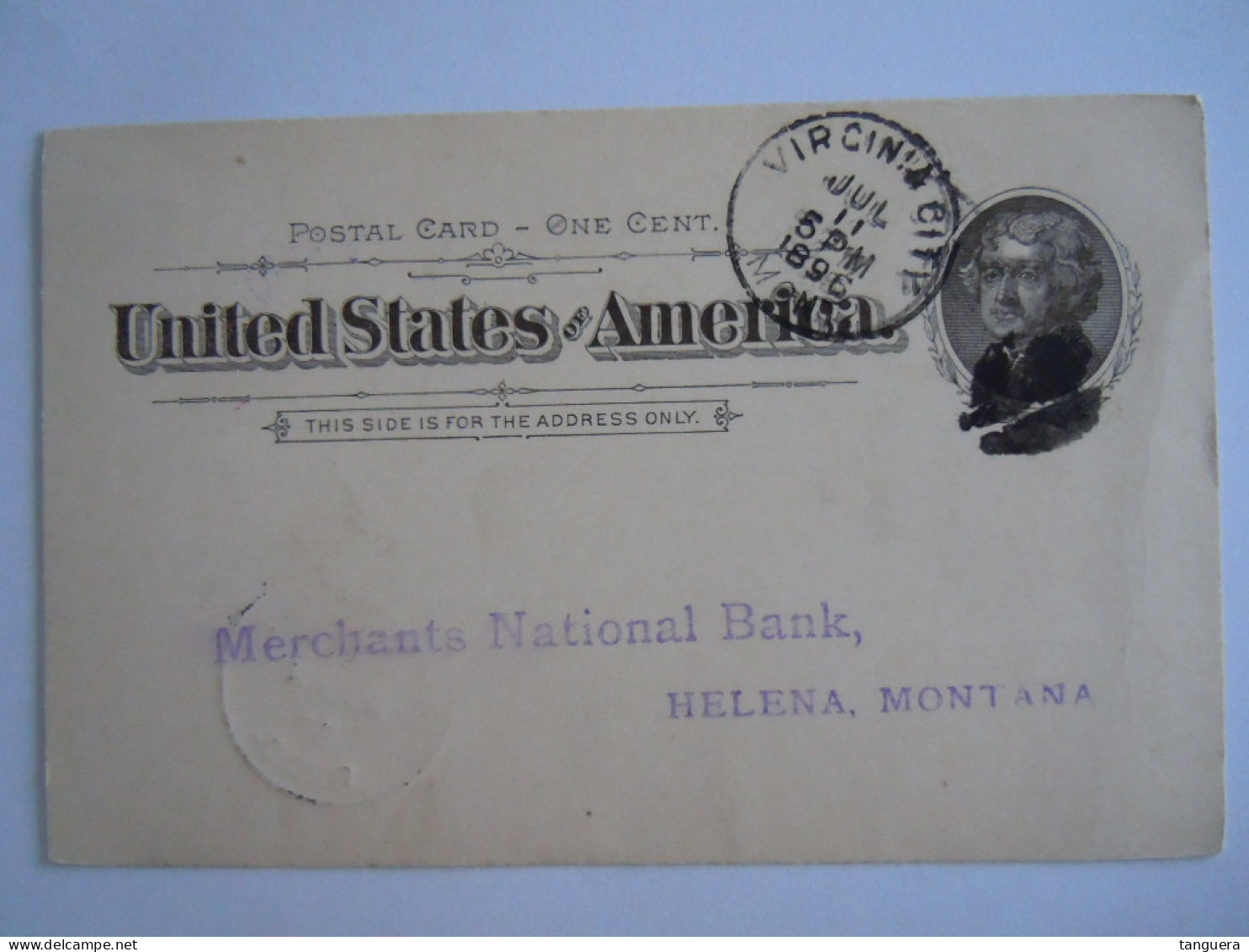 USA Jul 1896 Scott UX12 Postal Card Virginia City, Montana To Helena, Mont Entier Ganzsache - ...-1900