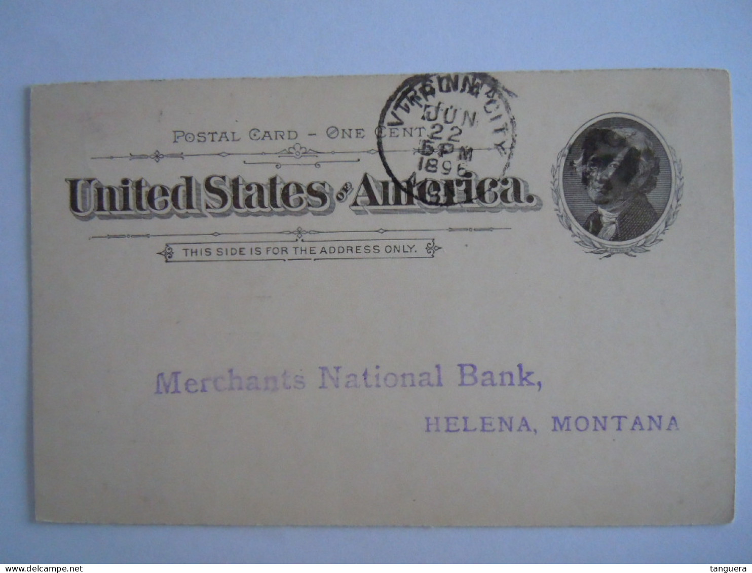 USA Jun 1896 Scott UX12 Postal Card Virginia City, Montana To Helena, Mont Entier Ganzsache - ...-1900