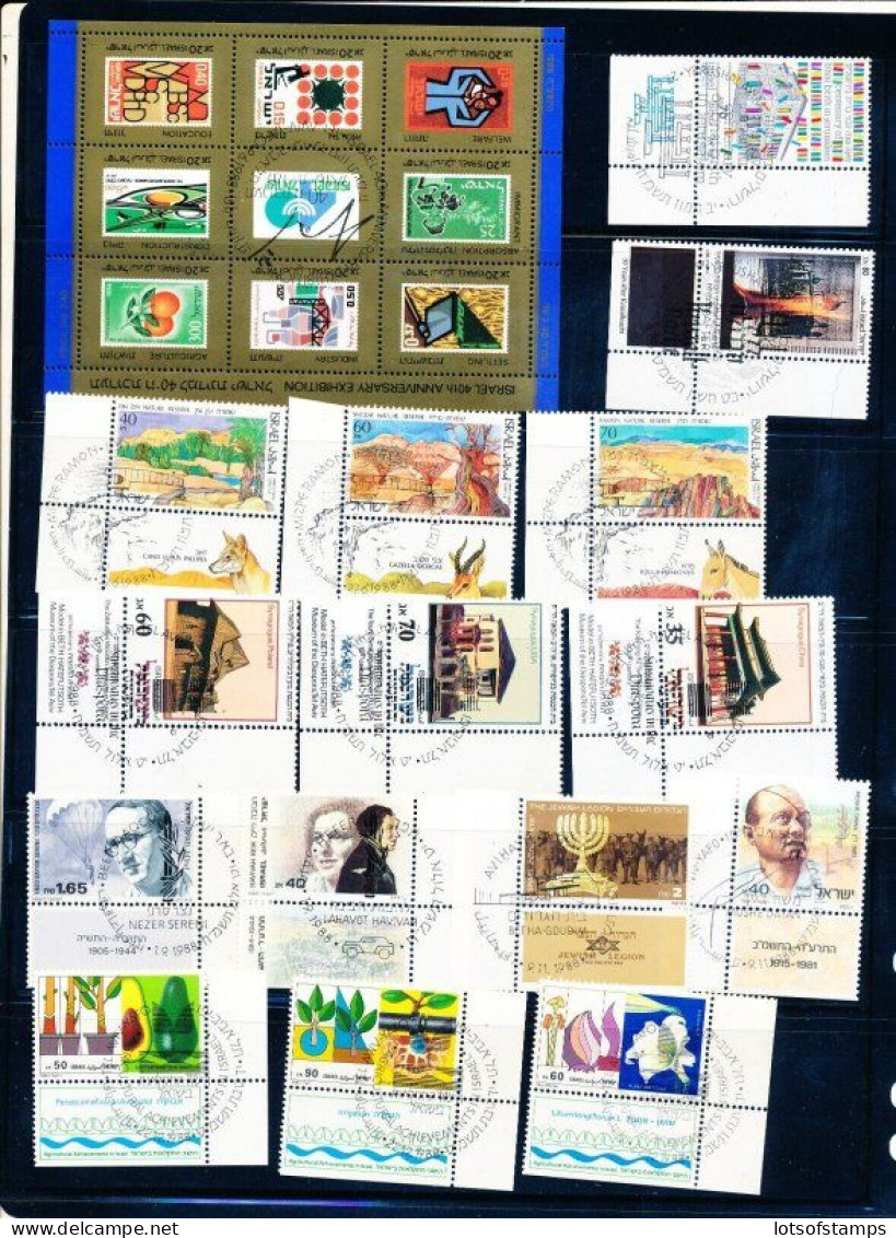 Israel 1988 Year Set Full Tabs+ S/sheets VF MNH WITH 1st DAY POST MARK - Used Stamps (with Tabs)