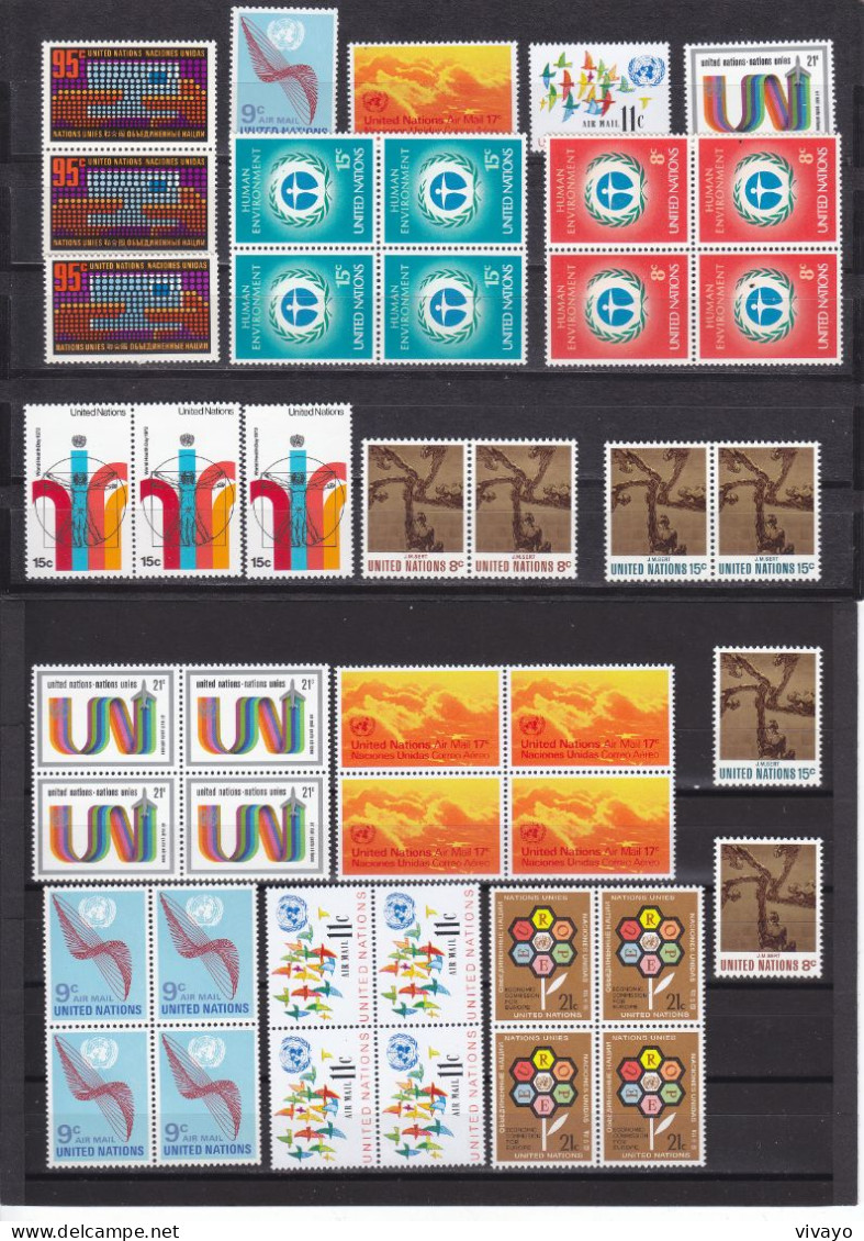UNO NEW YORK - ** / MNH - 1972 - DEFINITIVES, AIRMAIL, HEALTH, EUROPE, ENVIRONMENT, SERT - Unused Stamps