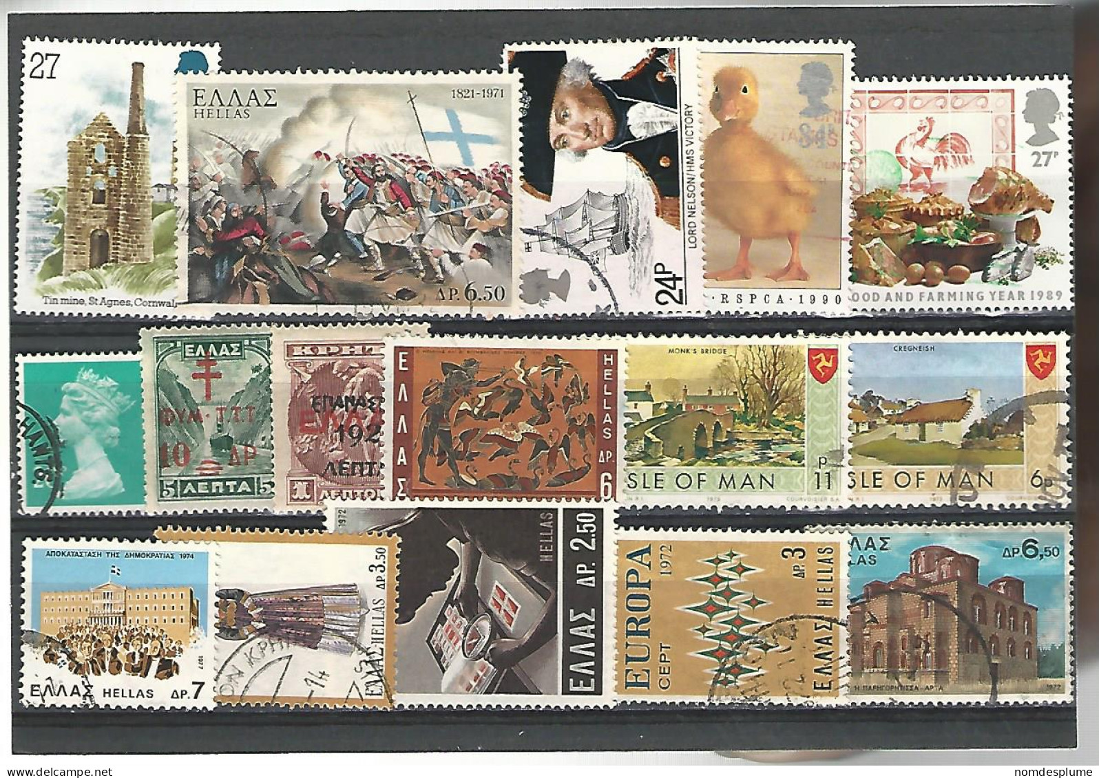 54452 ) Collection World Great Britain Isle Of Man Greece Overprint - Collections (sans Albums)