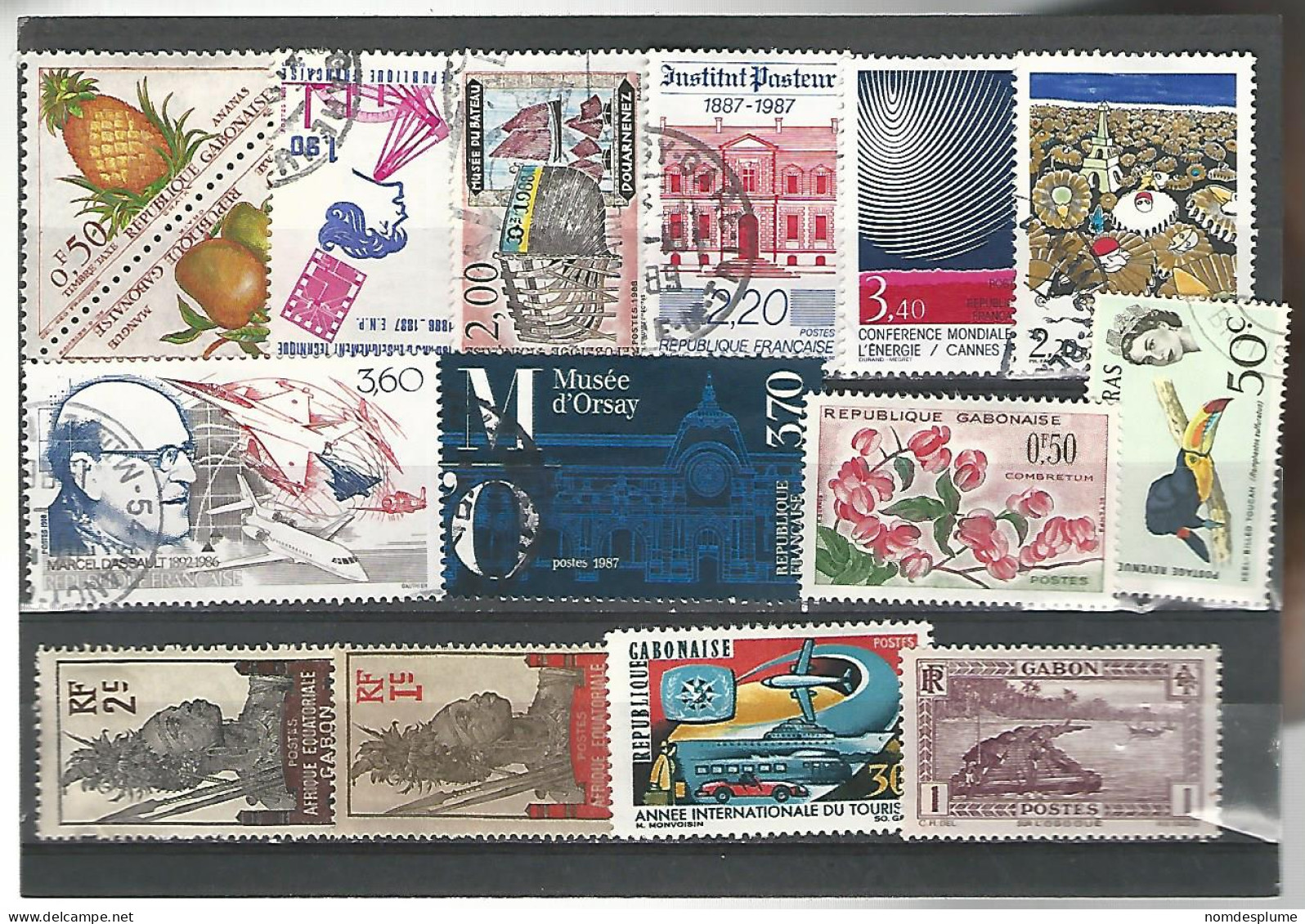 54454 ) Collection World  France Gabon - Collections (sans Albums)