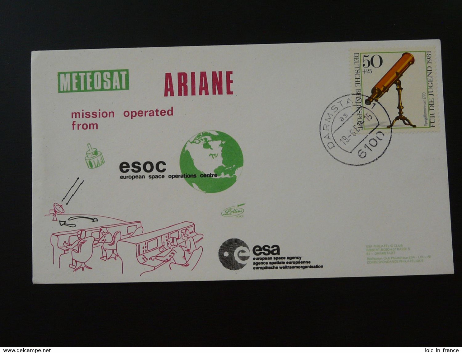 Lettre Cover Espace Space Programme Meteosat Ariane Allemagne Germany 1981 Ref 101626 - Climate & Meteorology