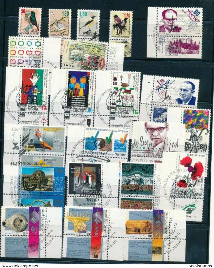 Israel 1993 Year Set Full Tabs + S/sheets VF With 1st Day Post Marks - Gebruikt (met Tabs)