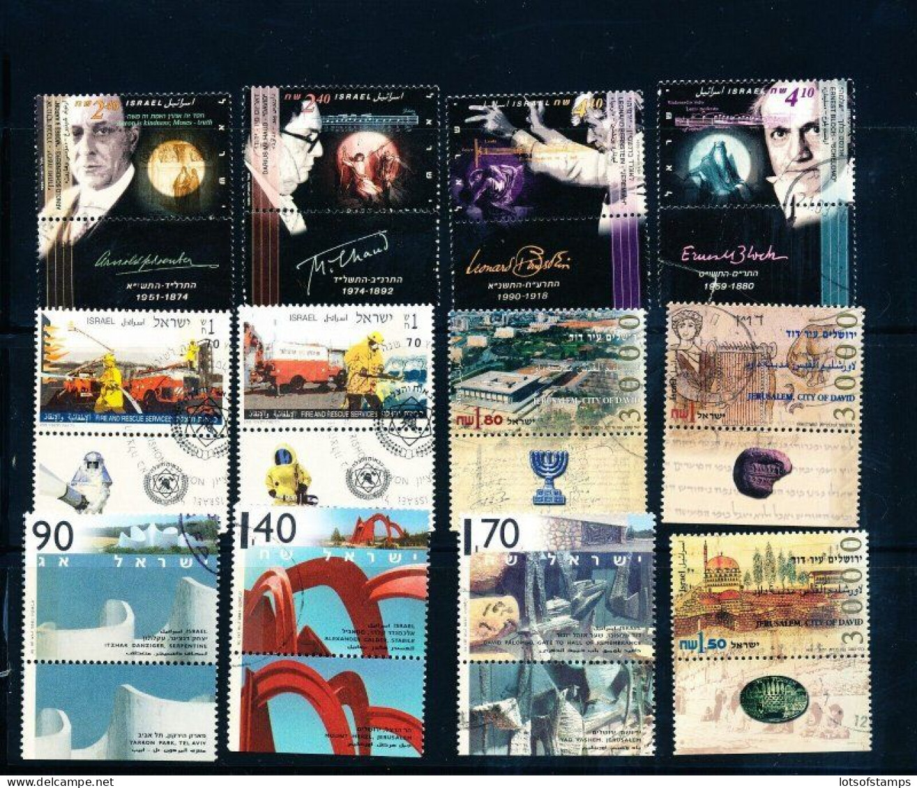 Israel 1995 Year Set Full Tabs + S/sheets VF WITH 1st DAY POST MARKS - Oblitérés (avec Tabs)