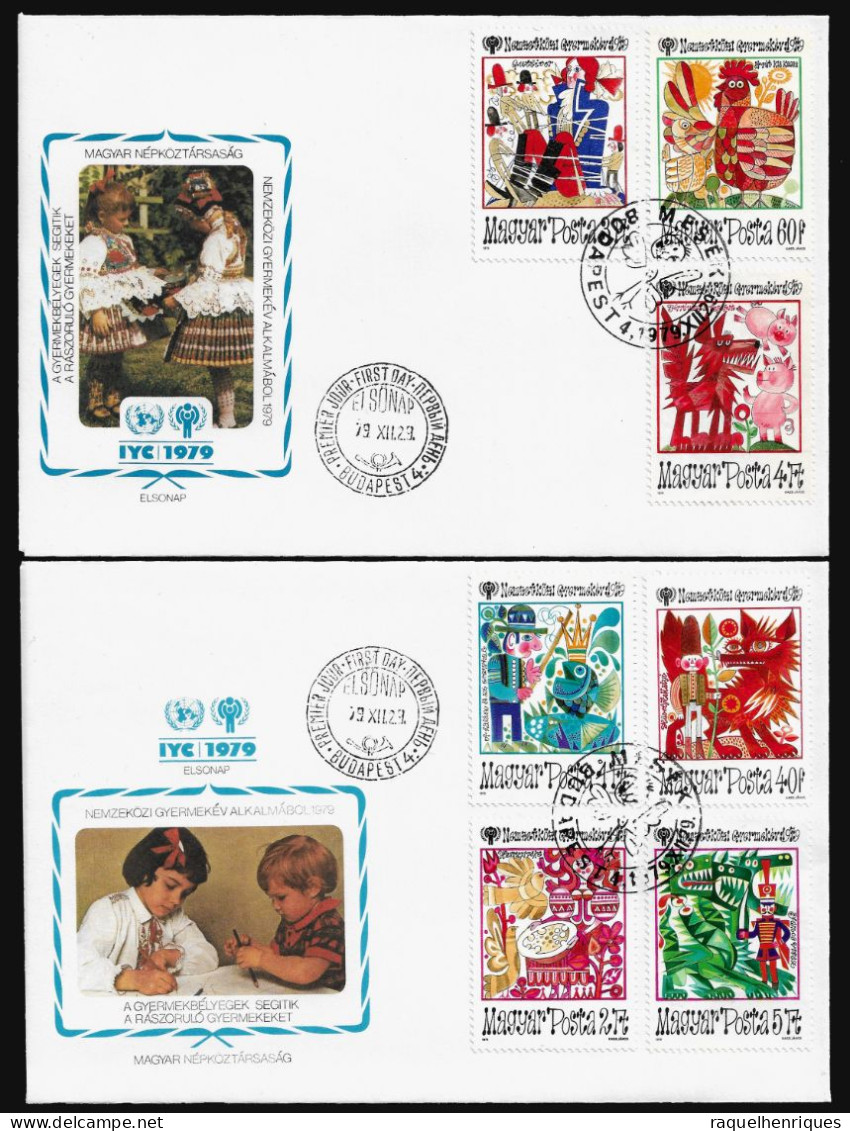 HUNGARY FDC COVER - 1979 International Year Of The Child SET ON 2 FDCs (FDC79#05) - Lettres & Documents