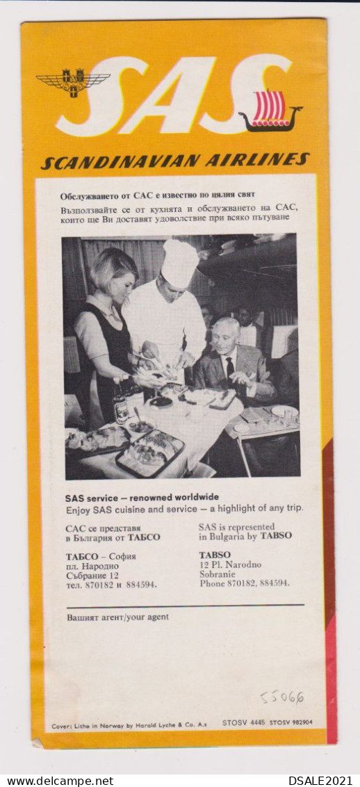 Scandinavian Airlines Carrier SAS Airlines Bulgarian Edition,  Winter 1967/68 Timetable Schedule (55066) - Wereld