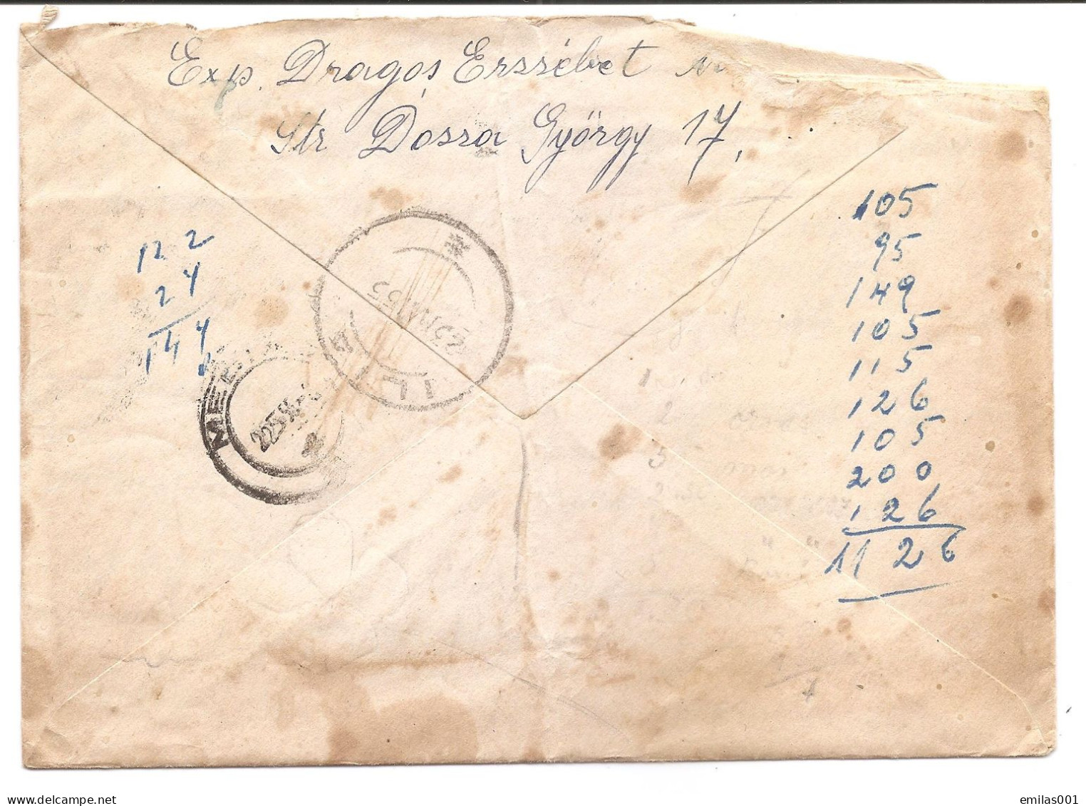 Lettre Voyagé Avec Timbre De 55 Bani Et Timbre Porto Surchargé 50/10 Bani 1953 , RRR ! A VOIR ! - Officials