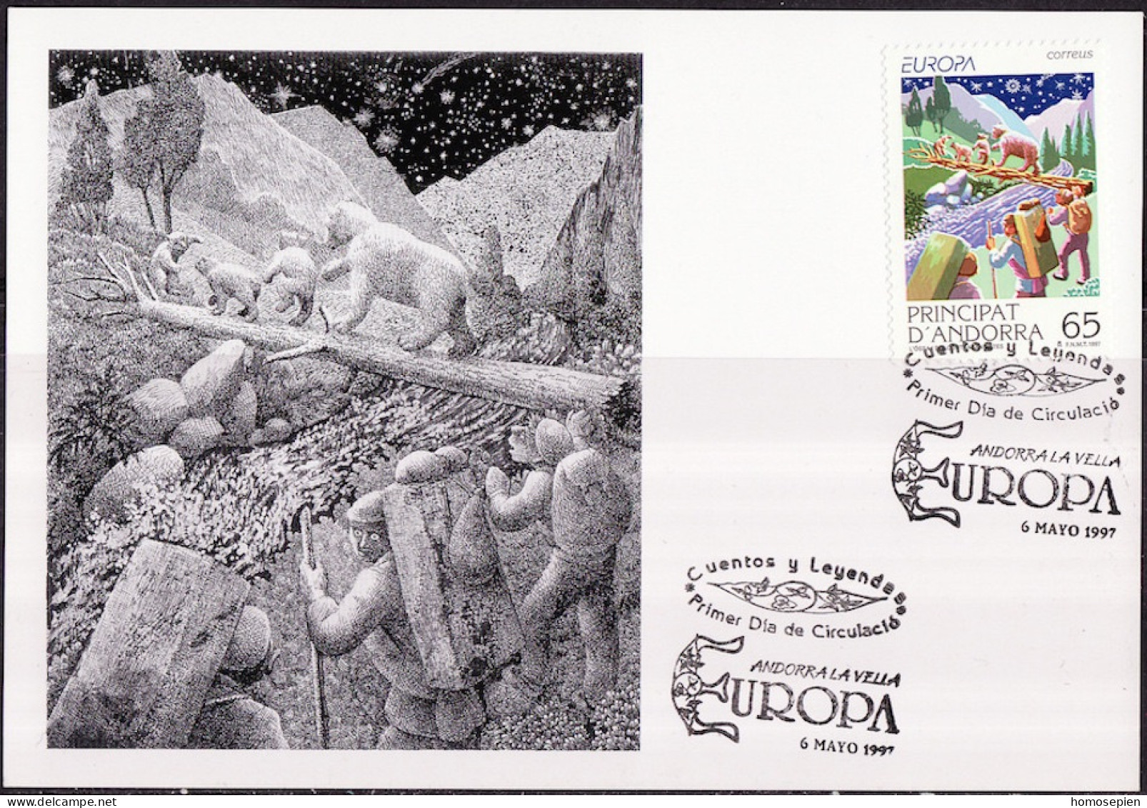 Andorre Espagnol - Andorra CM 1997 Y&T N°243 - Michel N°MK253 - 65p EUROPA - Covers & Documents