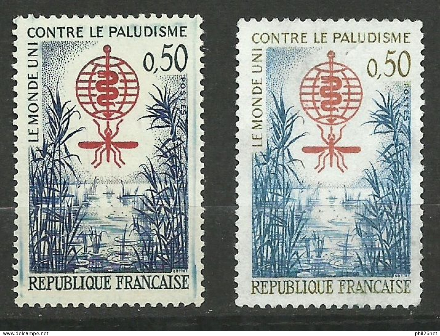 France N°1338 Paludisme  Orange Et Bleu Clair  Neuf  ( * ) B/TB  Timbre Type Sur Les Scans Pour Comparer Soldé ! ! ! - Nuevos