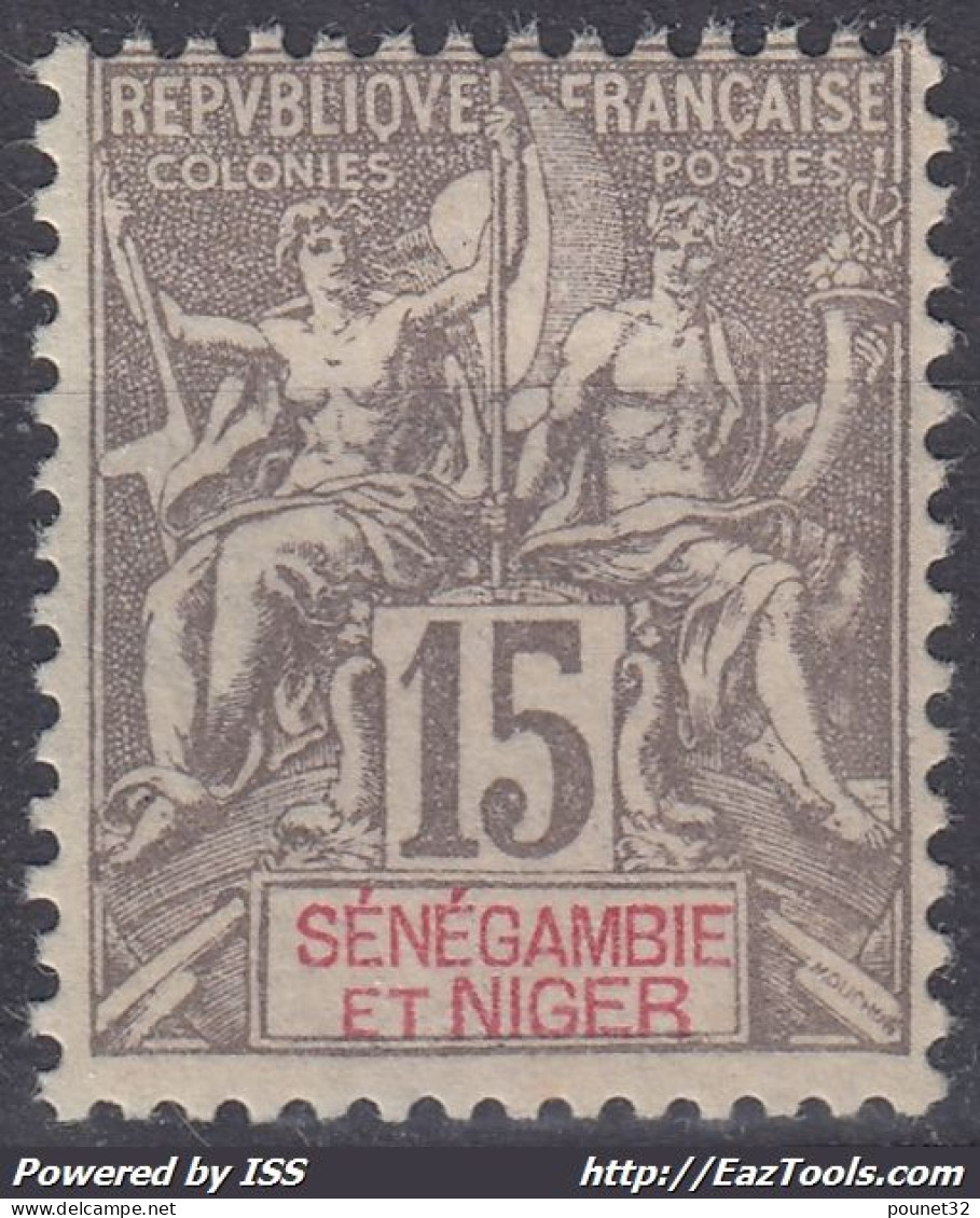 TIMBRE SENEGAMBIE ET NIGER TYPE GROUPE 15c GRIS N° 6 NEUF * GOMME AVEC CHARNIERE - Ungebraucht