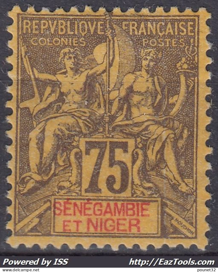 TIMBRE SENEGAMBIE ET NIGER TYPE GROUPE 75c N° 12 NEUF * GOMME AVEC CHARNIERE - Neufs