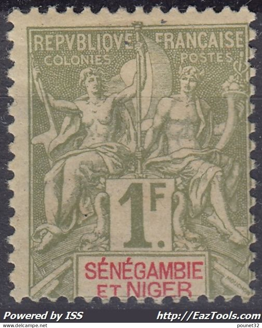 TIMBRE SENEGAMBIE ET NIGER TYPE GROUPE 1F N° 13 NEUF * GOMME AVEC CHARNIERE - Unused Stamps