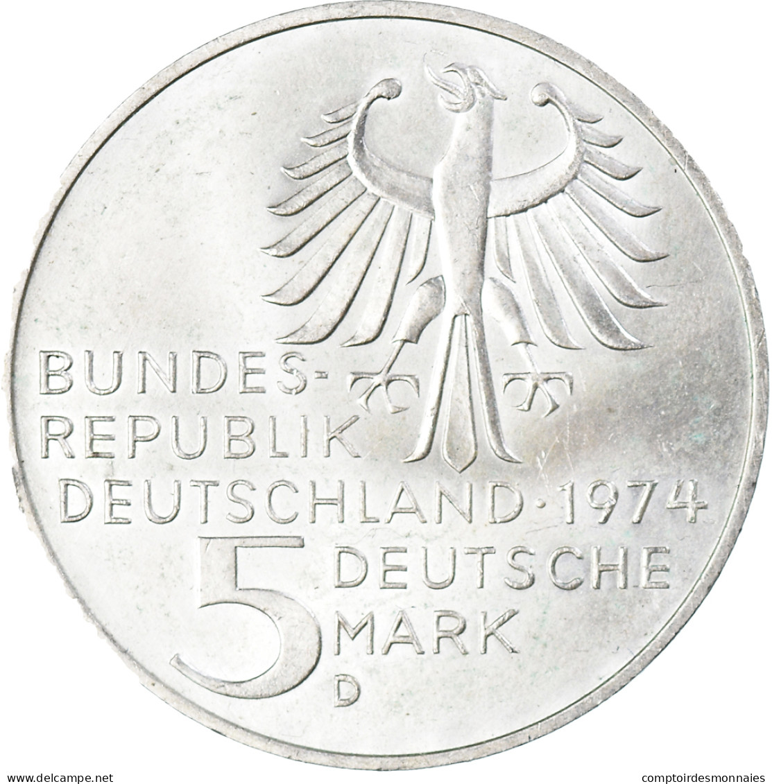 Monnaie, République Fédérale Allemande, 5 Mark, 1974, Munich, Germany, TTB+ - 5 Mark