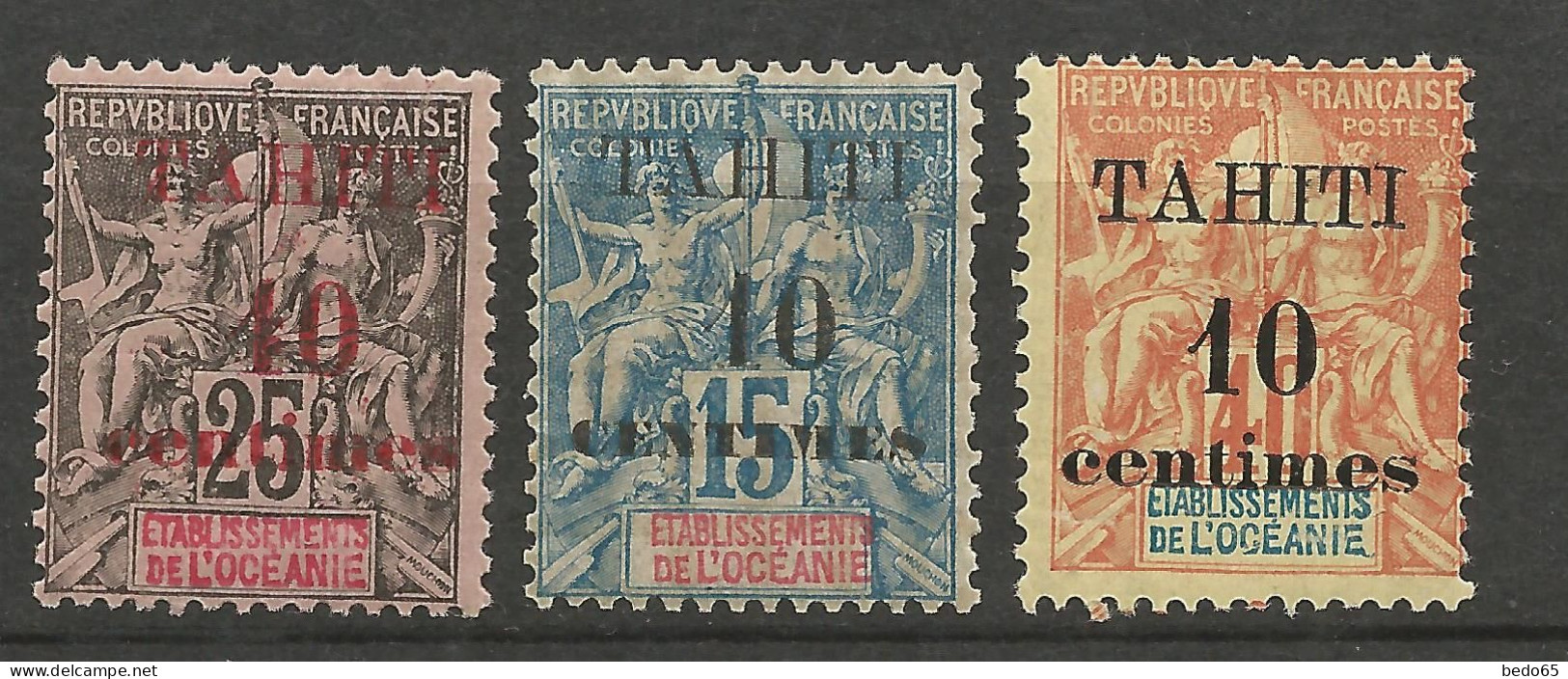 TAHITI Série Complète  N° 31 à 33 NEUF** SANS CHARNIERE  / Hingeless /MNH - Unused Stamps