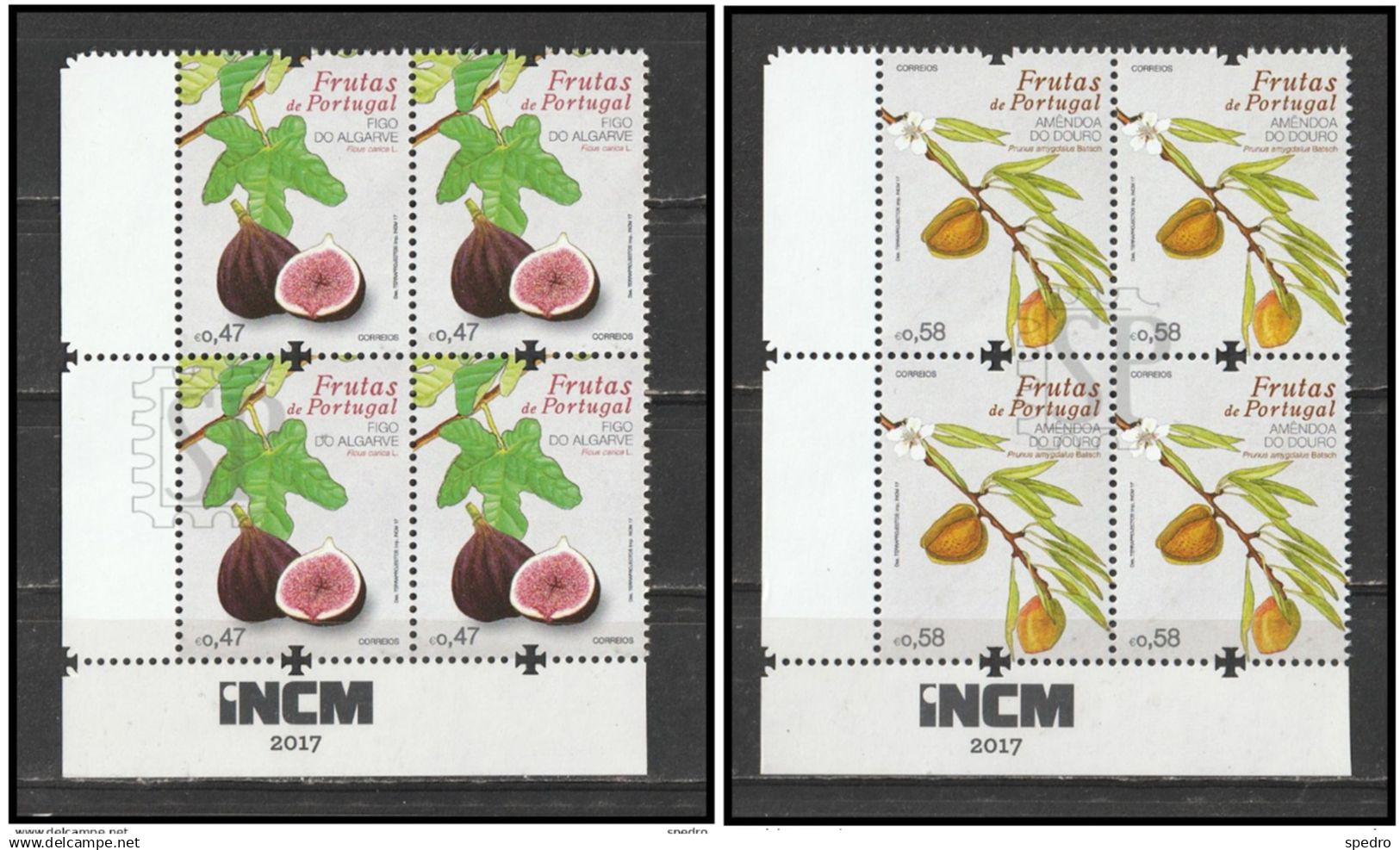 Portugal 2017 Frutas De Amêndoa Do Douro Corner Sheet Canto De Folha 0,58 INCM Fruit Almond - Hojas Completas