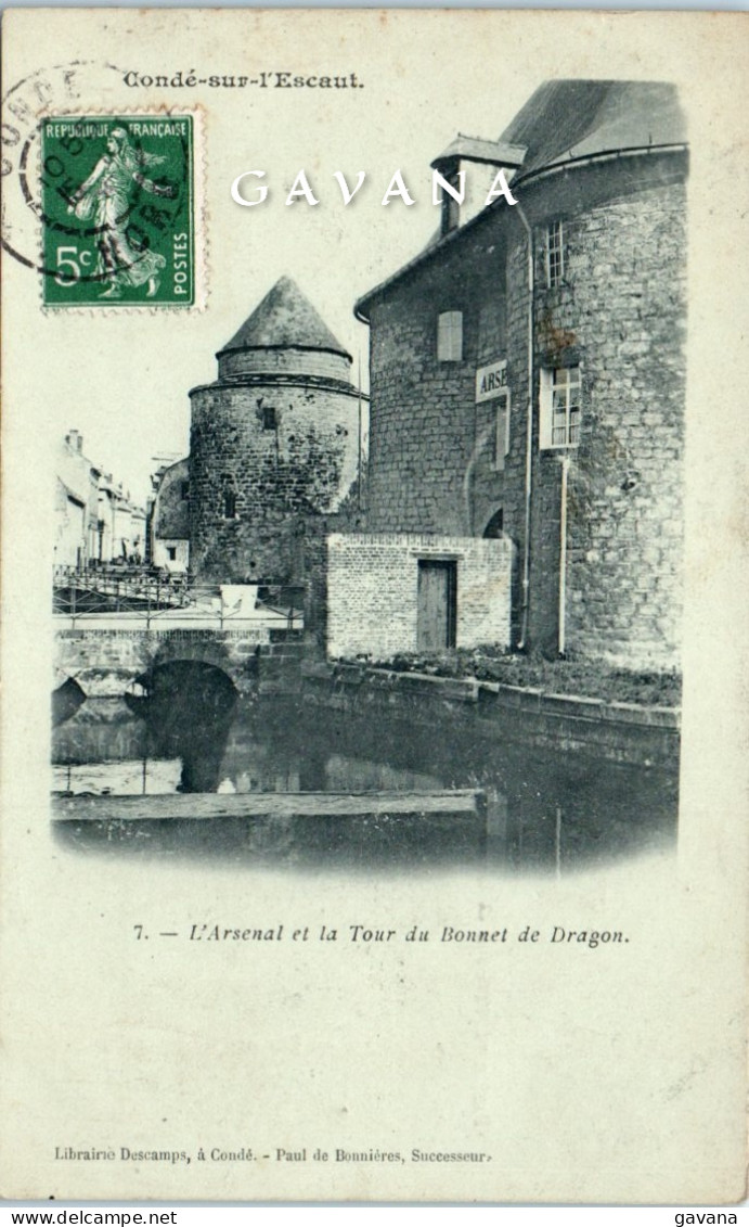 59 CONDE-sur-l'ESCAUT - L'arsenal Et La Tour Du Bonnet De Dragon  - Conde Sur Escaut