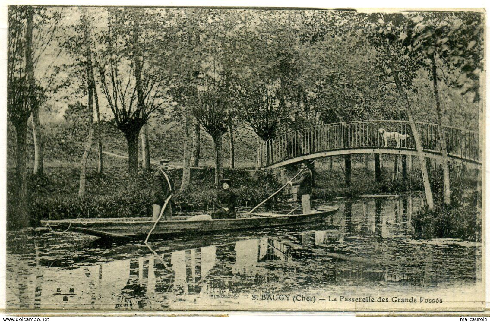 Cpa Baugy (18) Passerelle Des Grands Fossés,  Animée - Baugy