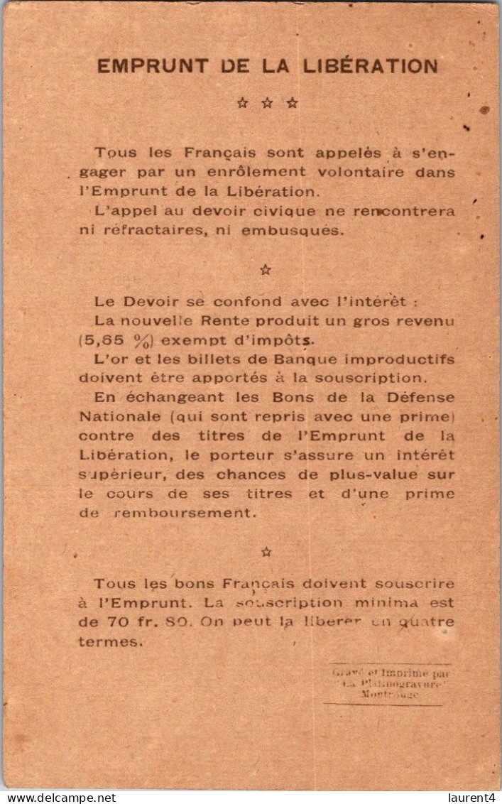 14-11-2023 (2 V 11) France - Sepia - Very OLD - Général De Mitry (Emprunt De La Libération) - Hommes Politiques & Militaires