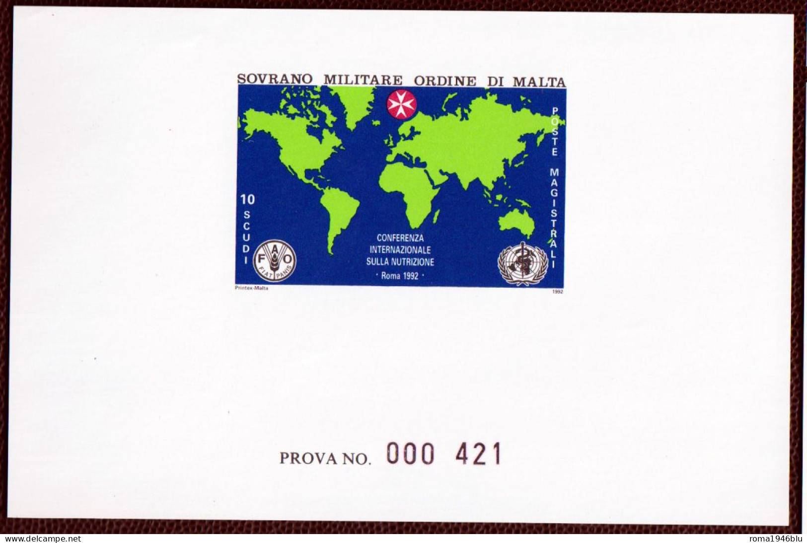 SMOM PROVE 1992 Unif.423 Perfetta/VF - Malta (Orden Von)