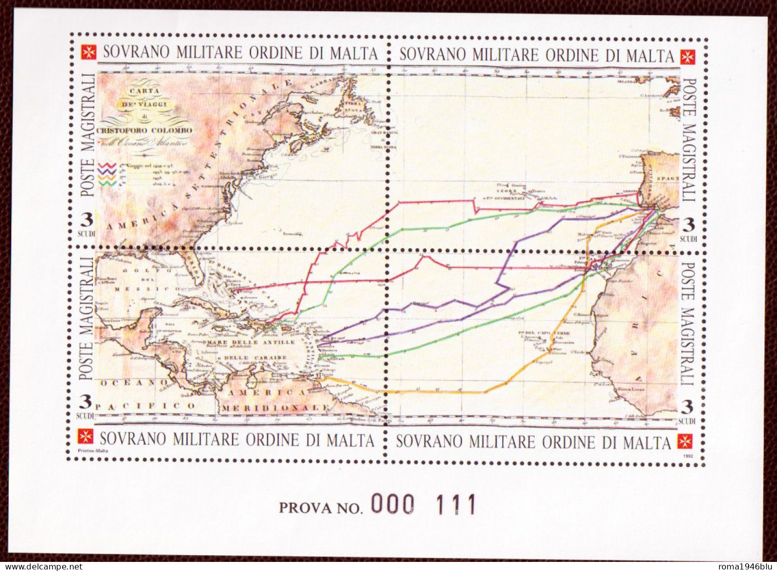 SMOM PROVE 1992 Unif.410/13 Perfetta/VF - Sovrano Militare Ordine Di Malta