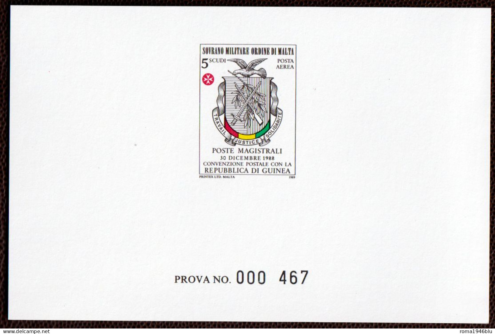 SMOM PROVE 1989 Unif.A40 Perfetta/VF - Malta (Orden Von)