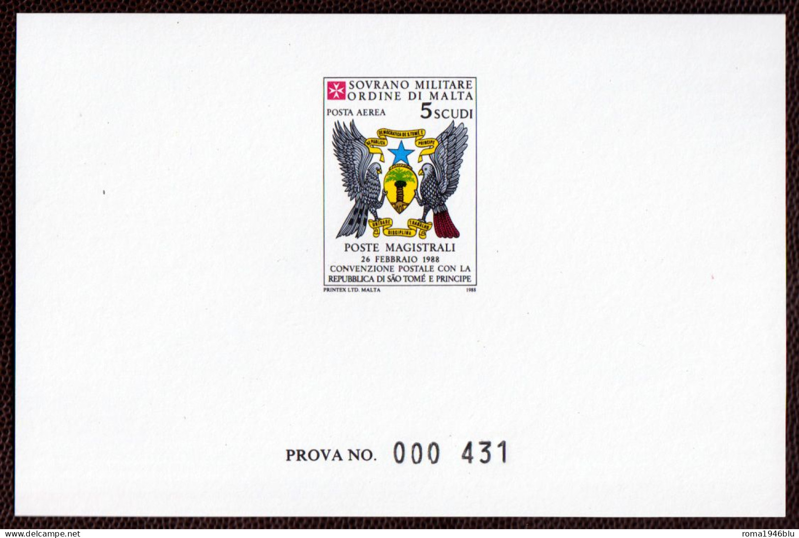 SMOM PROVE 1988 Unif.A38 Perfetta/VF - Malta (Orden Von)