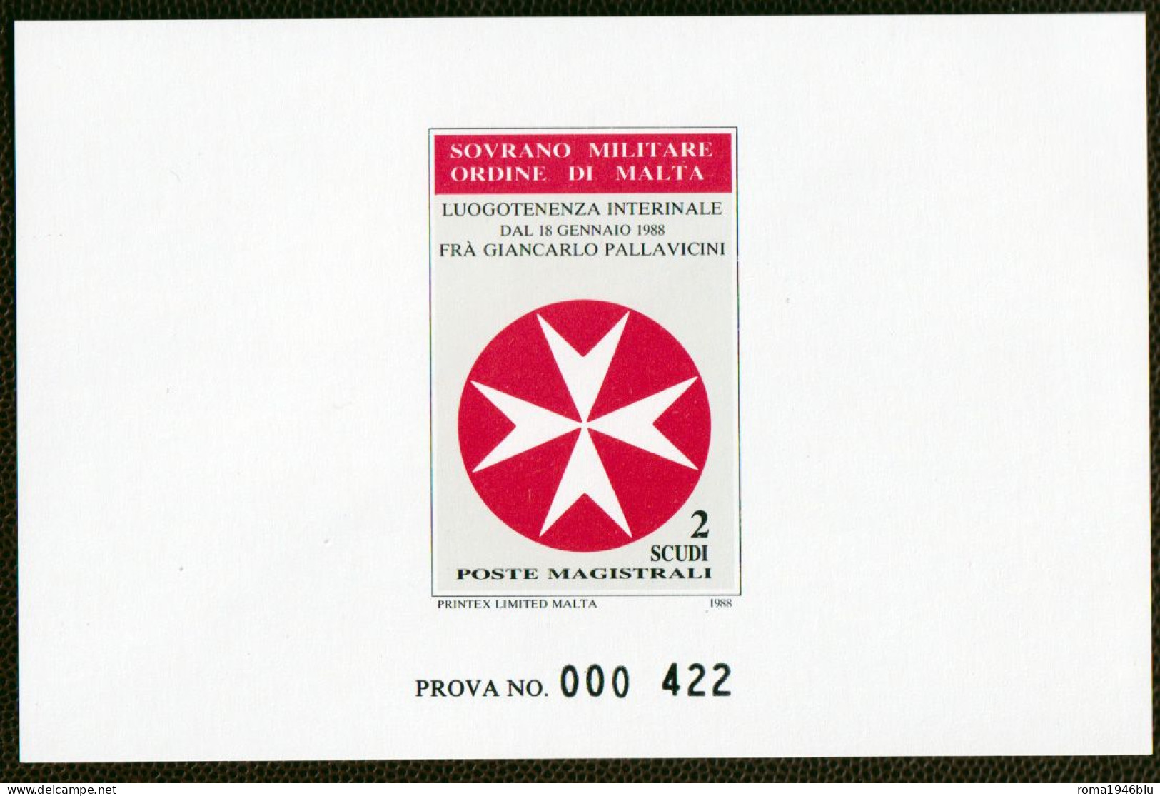SMOM PROVE 1988 Unif.281 Perfetta/VF - Sovrano Militare Ordine Di Malta