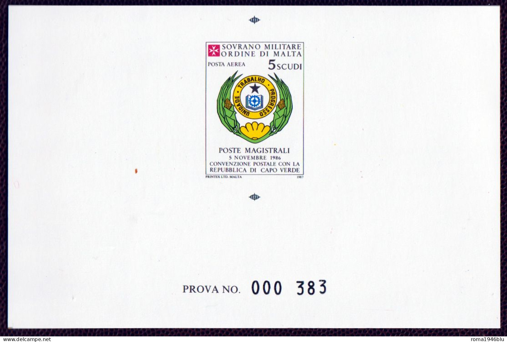 SMOM PROVE 1987 Unif.A28 Perfetta/VF - Sovrano Militare Ordine Di Malta