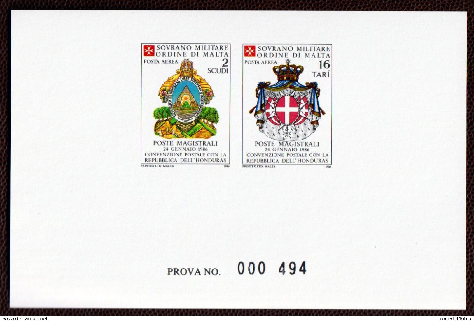 SMOM PROVE 1986 Unif.A23/24 Perfetta/VF - Malta (la Orden De)