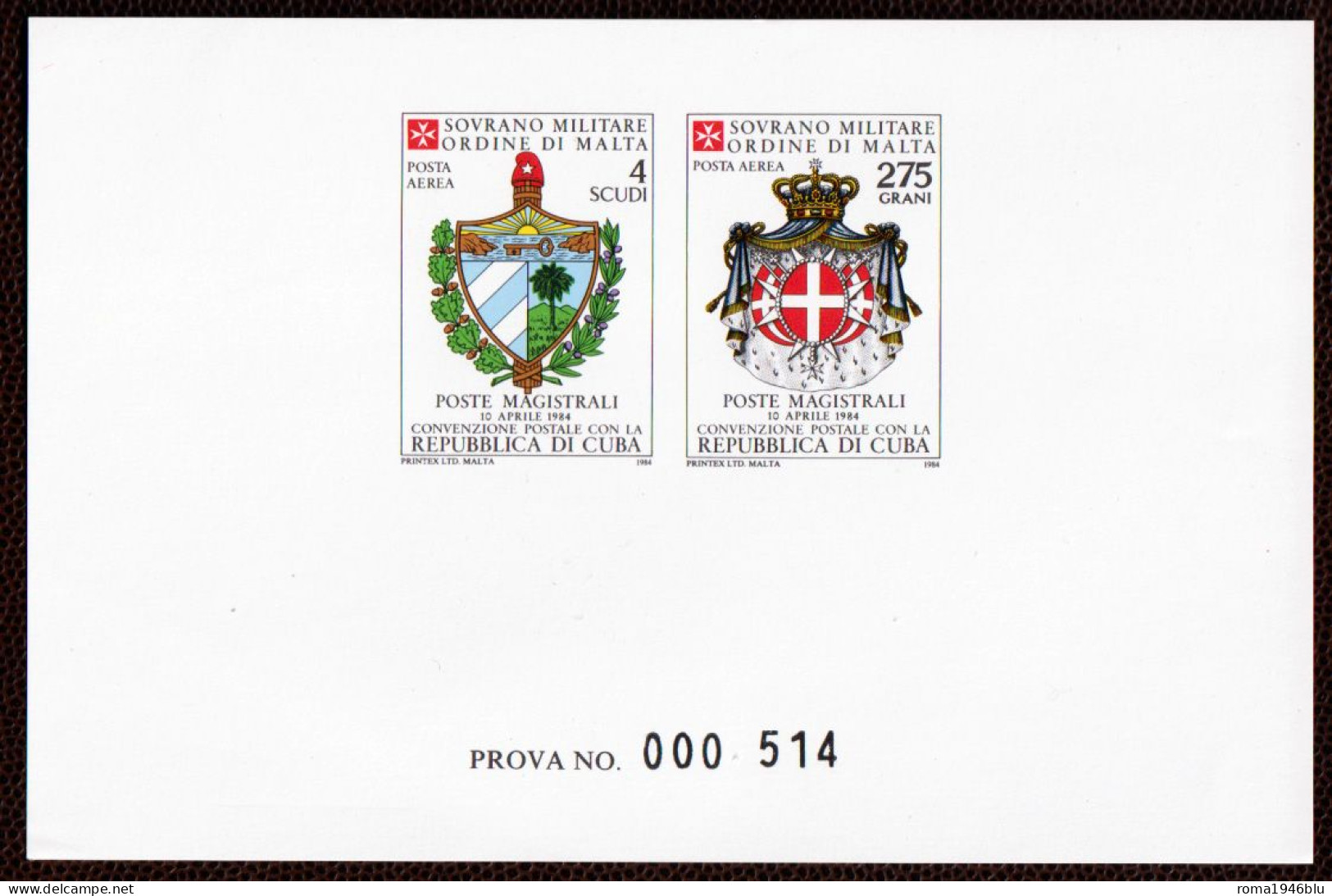SMOM PROVE 1984 Unif.A11/12 Perfetta/VF - Malta (la Orden De)