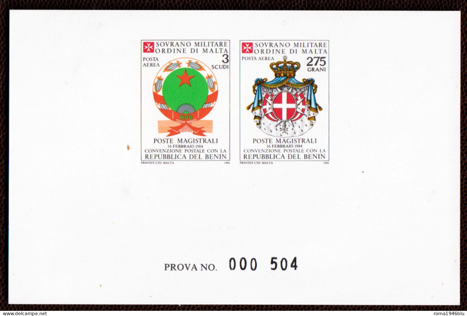 SMOM PROVE 1984 Unif.A7/8 Perfetta/VF - Sovrano Militare Ordine Di Malta