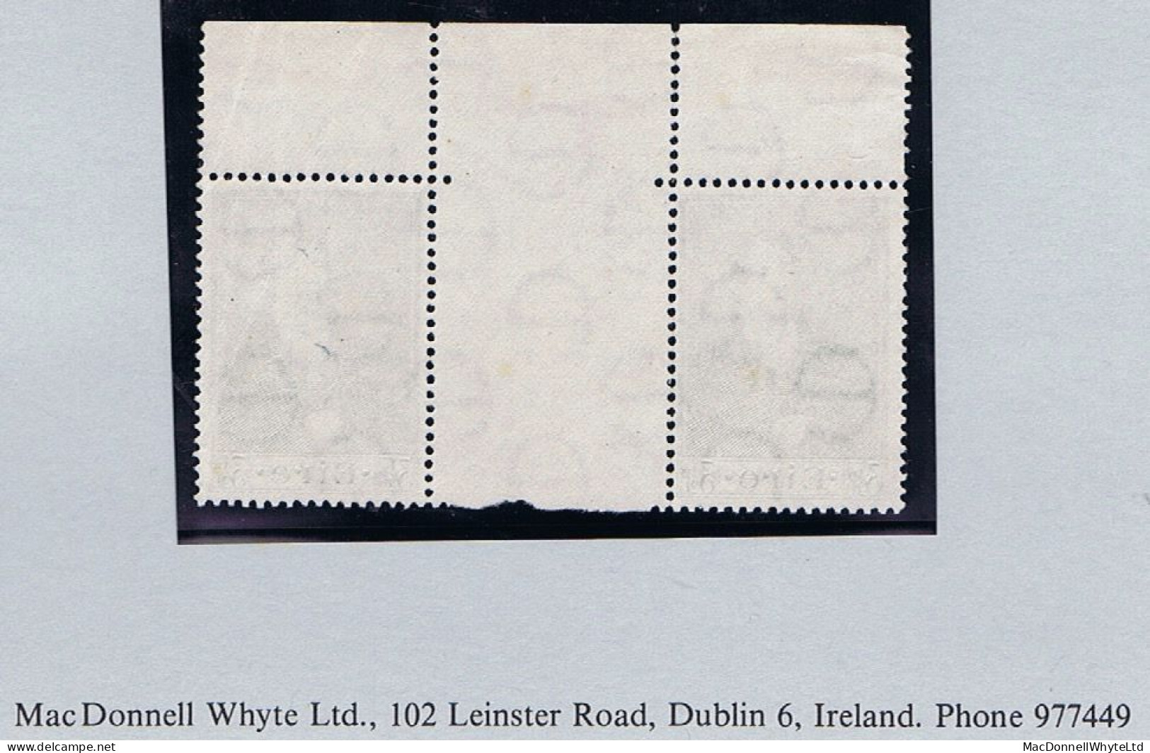 Ireland 1952 Thomas Moore 3½d  Top Marginal Gutter Pair Mint Unmounted, Slight Creasing - Nuovi