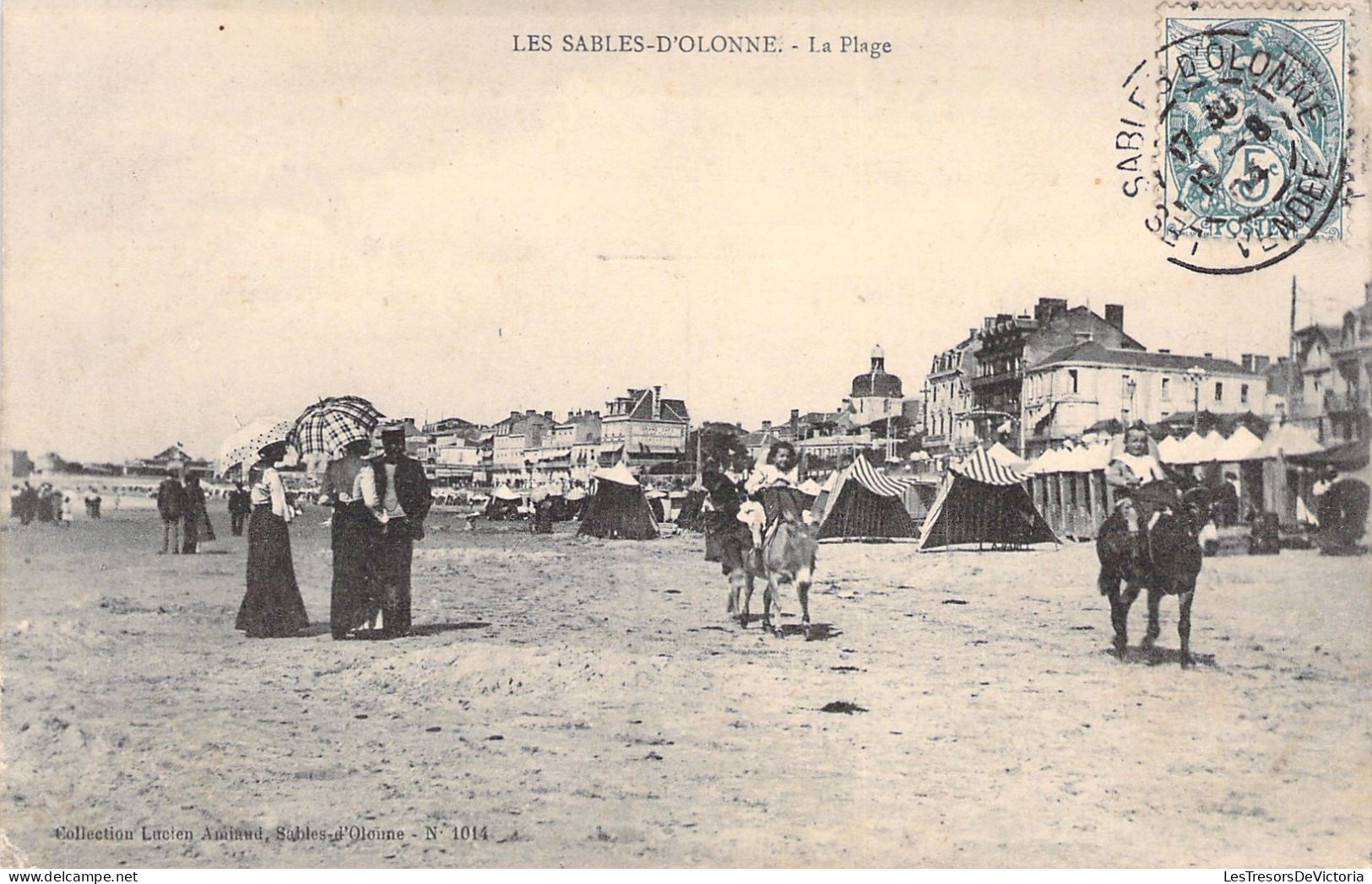 FRANCE - Les Sables D'olonne -  La Plage - Personne Sur Un Ane - Carte Postale Ancienne - Sables D'Olonne